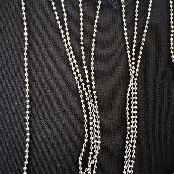 Vinyl Blondie Graphic Sweatshirt Black Crew Neck‎ Rhinestone Fringe Back - Picture 4 of 8